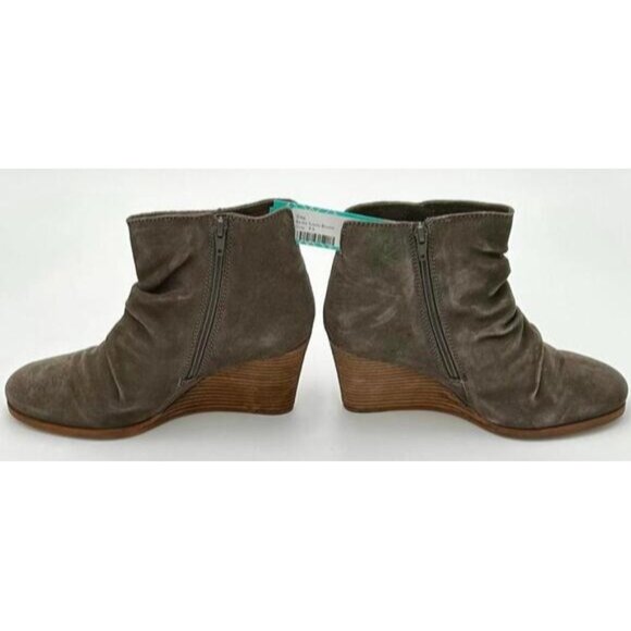 Diba Bailey Suede Bootie Women’s 9.5 Gray Leather Upper Ankle Boots - Picture 4 of 9